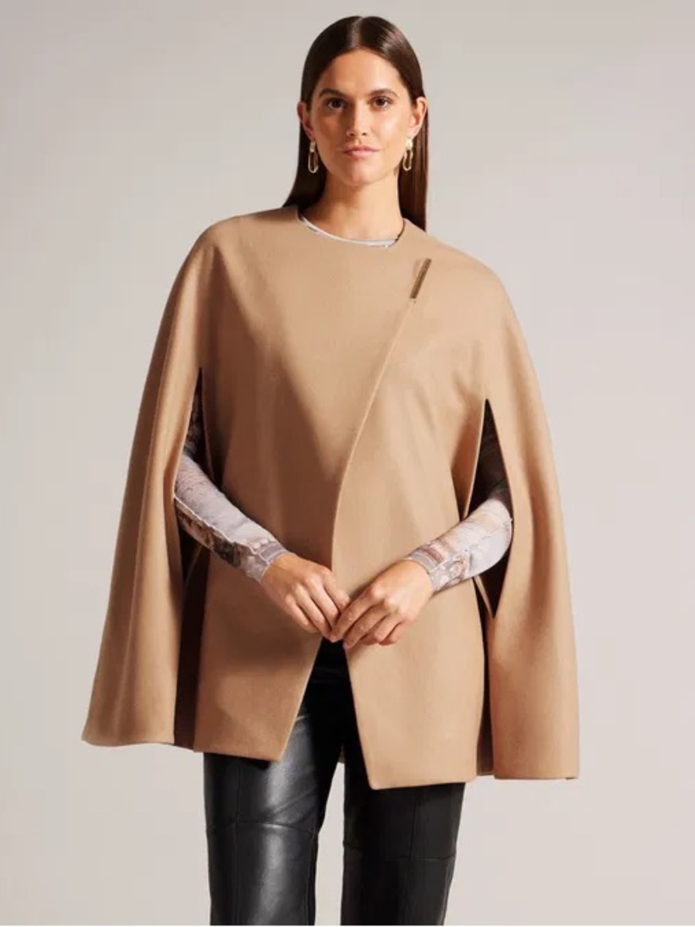 Ted Baker Camel Wool Cape